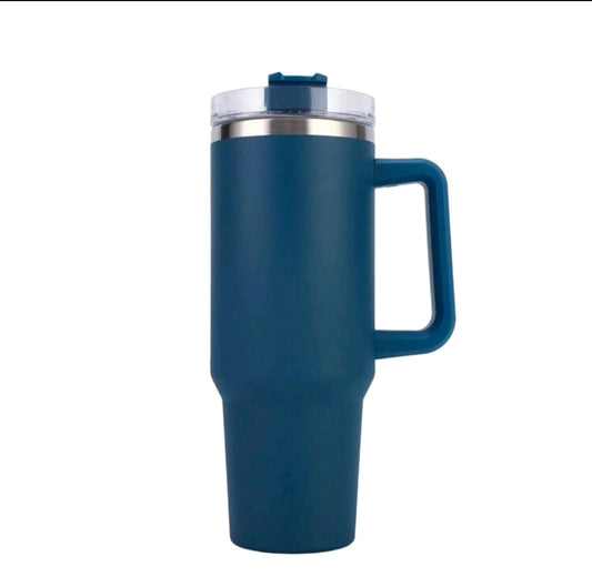 1pc 1200ml/40oz Cold Drink Cup With Handle And Straw