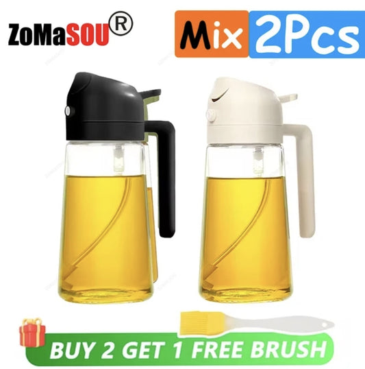 New! 2 Pcs 2in1 Oil Dispenser Bottle