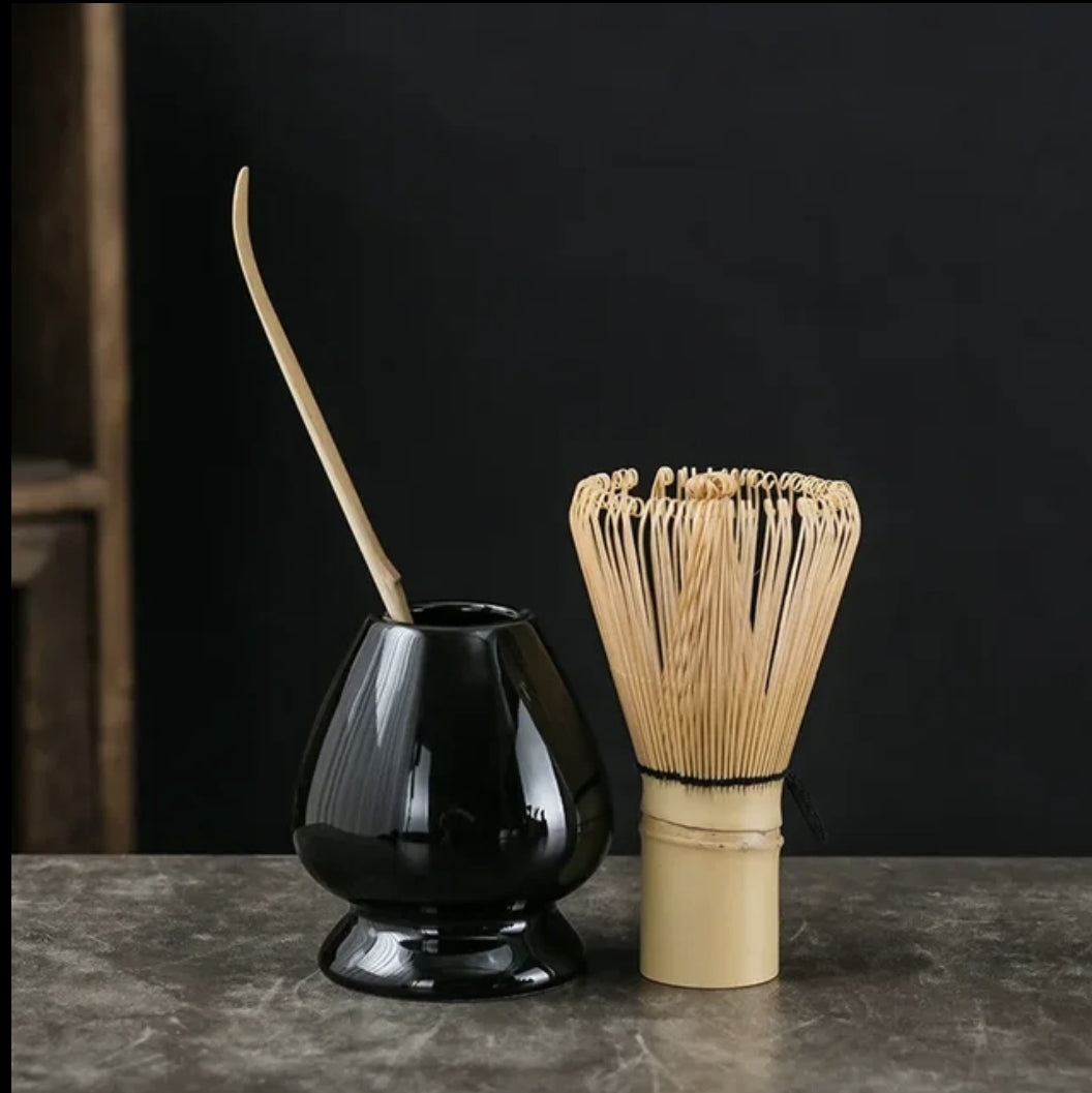 3 in 1 Matcha Set Bamboo Whisk Teaspoon Ceramic Bowl