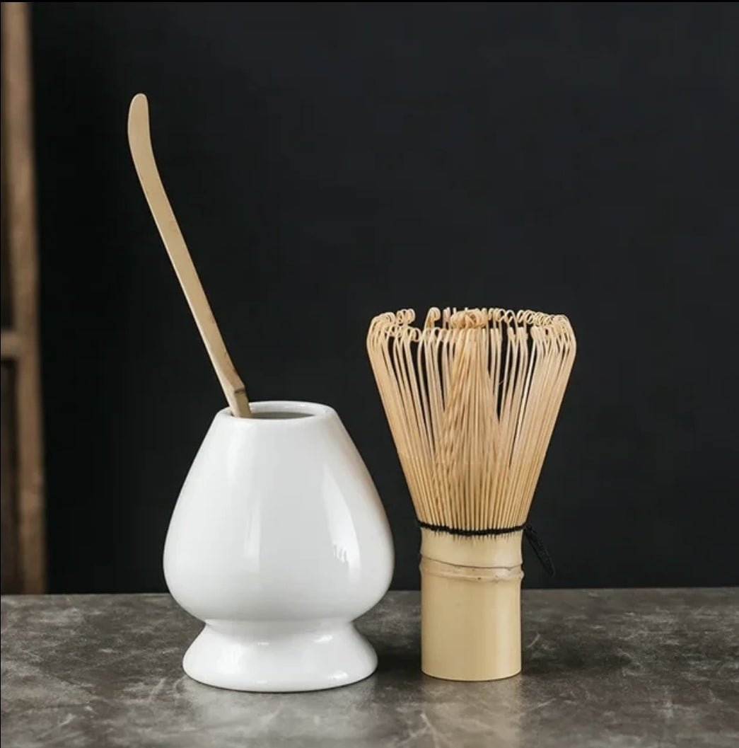 3 in 1 Matcha Set Bamboo Whisk Teaspoon Ceramic Bowl