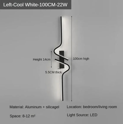 Modern Minimalist Strip Led Wall Light Bedroom Lights